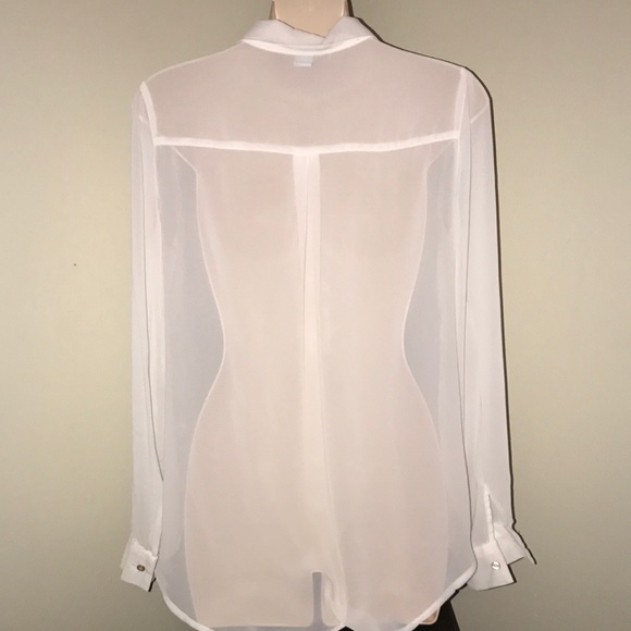 NWOT Cotton On white sheer button down blouse - Picture 4 of 6